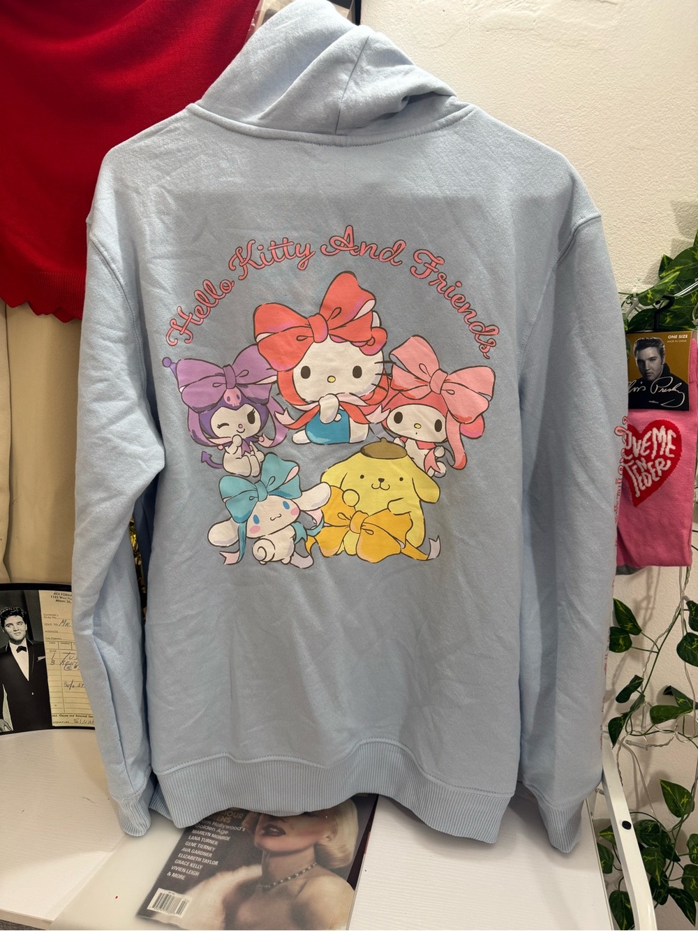 Sanrio Light Blue Hello Kitty Zip-Up Hoodie